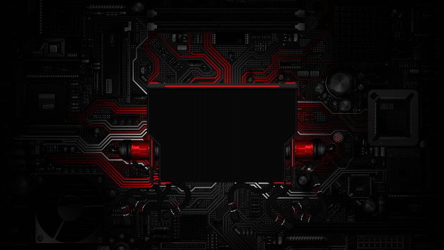 Circuit board red light black free wallpaper - medium preview image