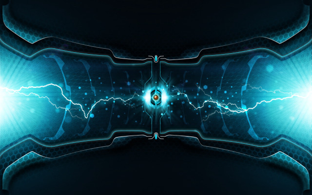 Futuristic blue lightning black background #2 free wallpaper - medium preview image