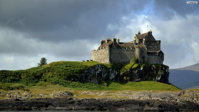 Castle hill cloudy sky water free wallpaper - medium preview image