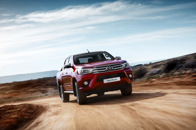 Red toyota pickup desert dirt free wallpaper - medium preview image