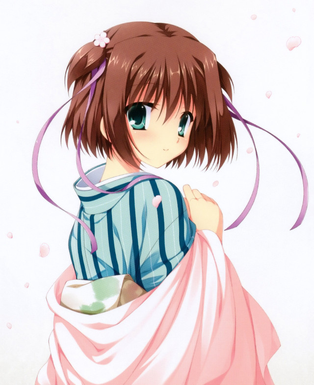 Girl pink skirt coffee kimono free wallpaper - medium preview image