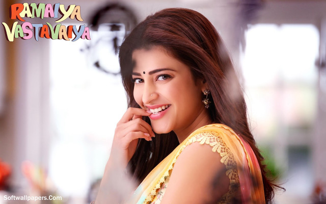 Woman yellow sari smiling posing free wallpaper - medium preview image