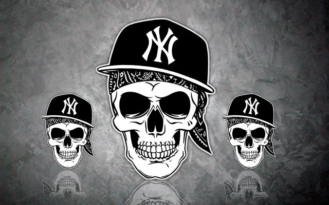 Three skulls baseball caps new free wallpaper for desktop - medium preview image