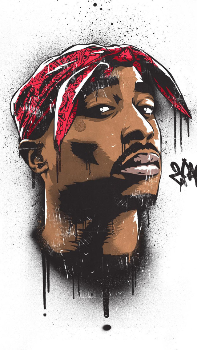 Man red bandana drawing illustration free wallpaper - medium preview image