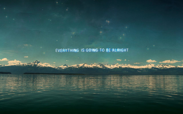 Lake mountains quote calm aurora free wallpaper - medium preview image