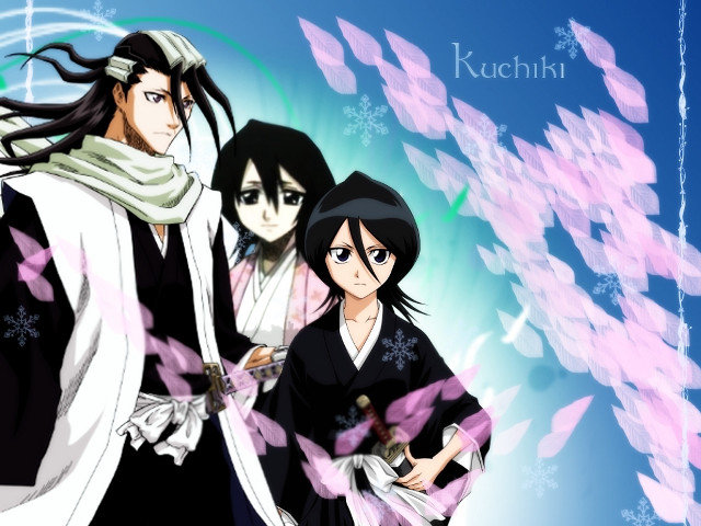 Anime couple blue background snowflakes free wallpaper - medium preview image