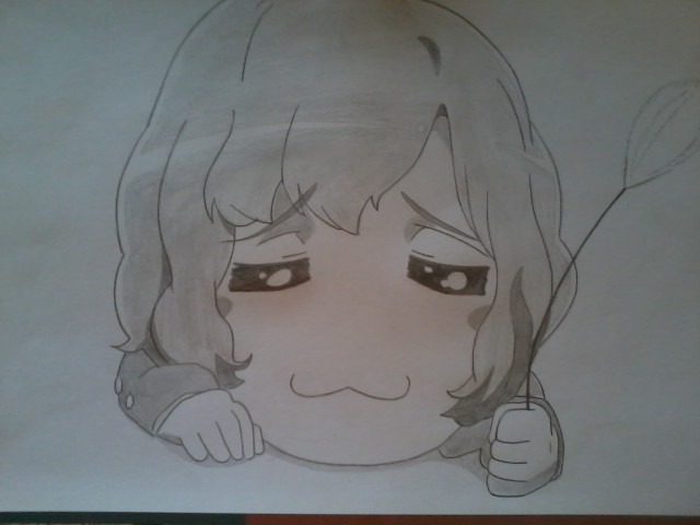 Girl pointing finger frown drawing free wallpaper - medium preview image