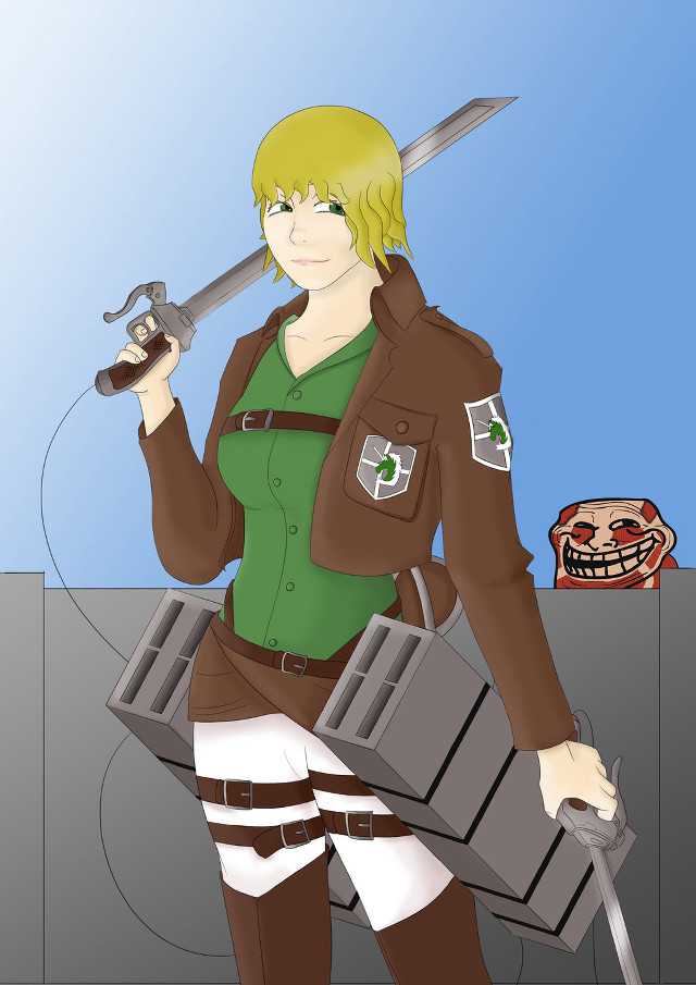 Woman green shirt sword boxes free wallpaper - medium preview image