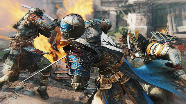Knights fighting video game flames free wallpaper - medium preview image