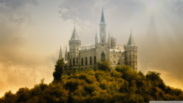 Castle hill trees clouds sunshine free wallpaper - medium preview image