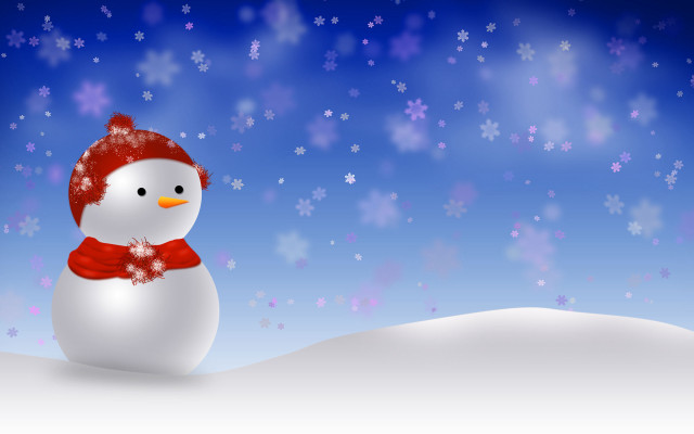 Snowman red hat scarf snow #5 free wallpaper - medium preview image