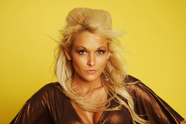 Blonde woman brown top yellow free wallpaper - medium preview image