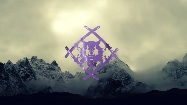 Purple black mountain wolf crossed free wallpaper - medium preview image