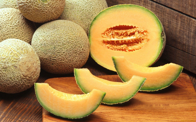 Melon cut half on board free wallpaper - medium preview image
