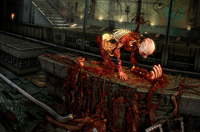 Creepy table skeleton room stairs free wallpaper - medium preview image