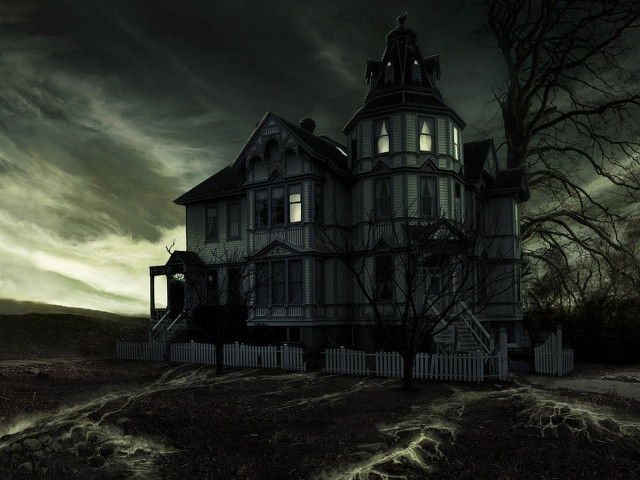 Creepy house gothic matte painting free wallpaper - medium preview image