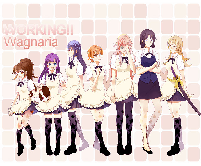 Anime girls wall working wagannaria free wallpaper - medium preview image