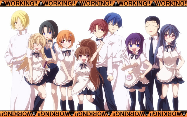 Anime group pose workin workingin free wallpaper - medium preview image