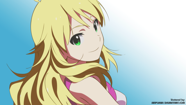 Blonde girl long hair green free wallpaper - medium preview image
