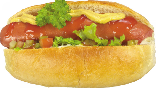 Hot dog mustard ketchup bun free wallpaper - medium preview image