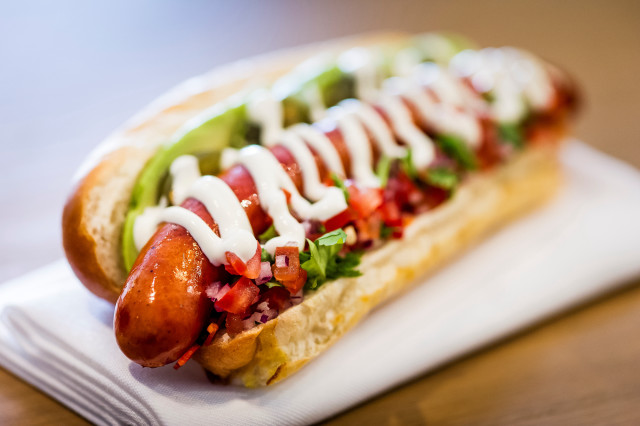 Hot dog toppings napkin tabletop free wallpaper - medium preview image