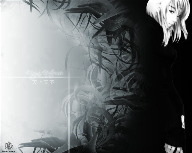 Black white woman long hair #2 free wallpaper - medium preview image