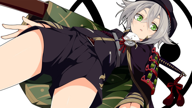Anime character gun hat green free wallpaper - medium preview image