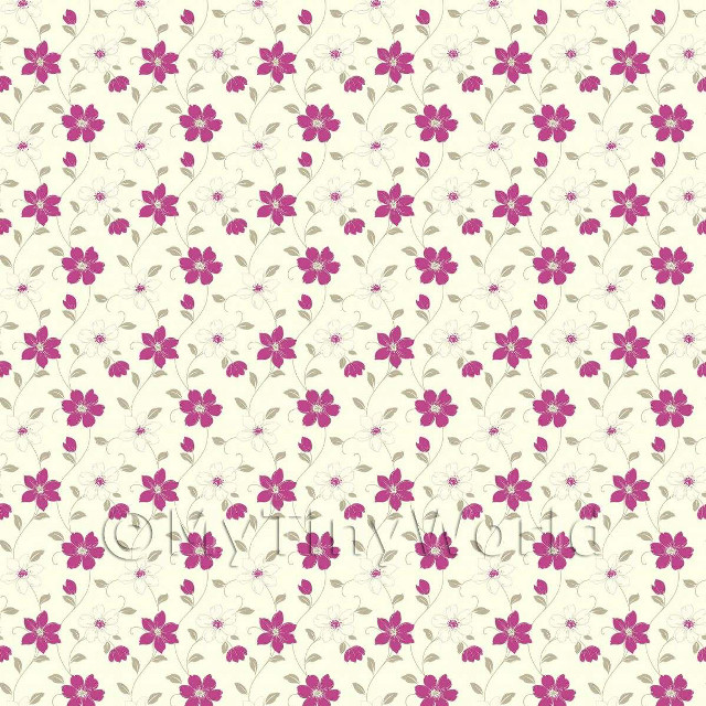 White pink flower pattern leaves free wallpaper - medium preview image