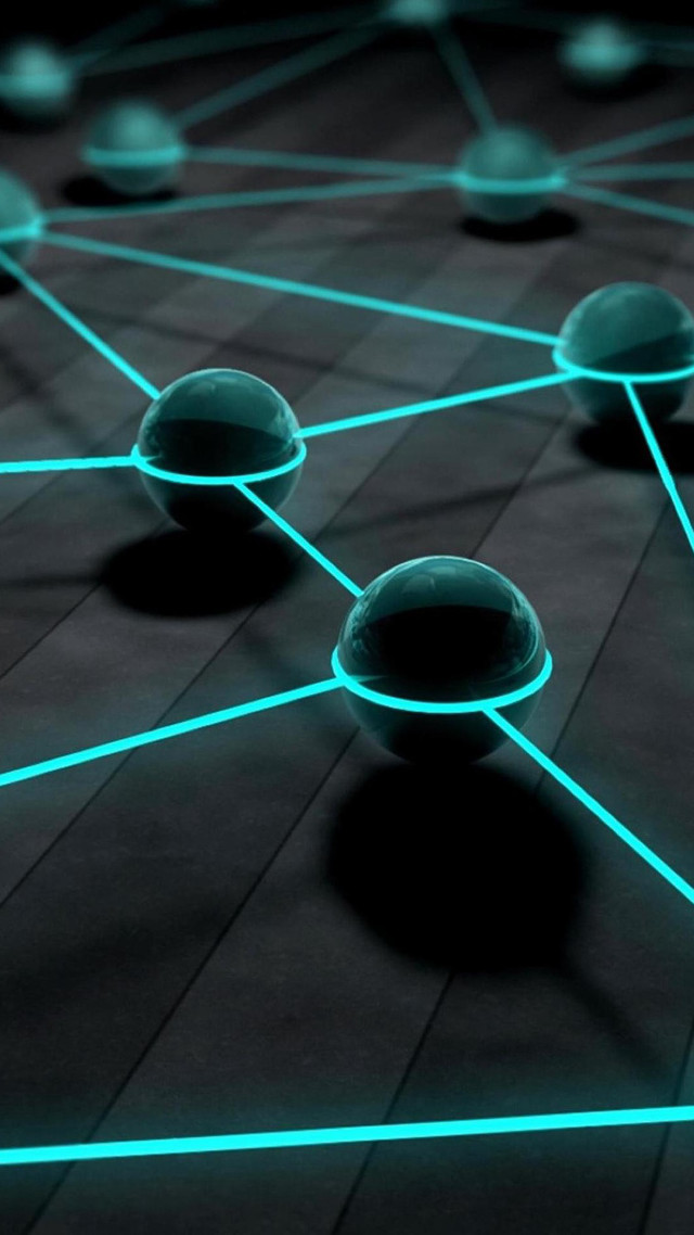Black floor blue lines balls free wallpaper - medium preview image