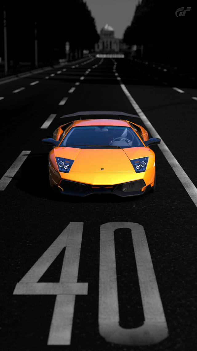 Yellow sports car night street #2 free wallpaper - medium preview image
