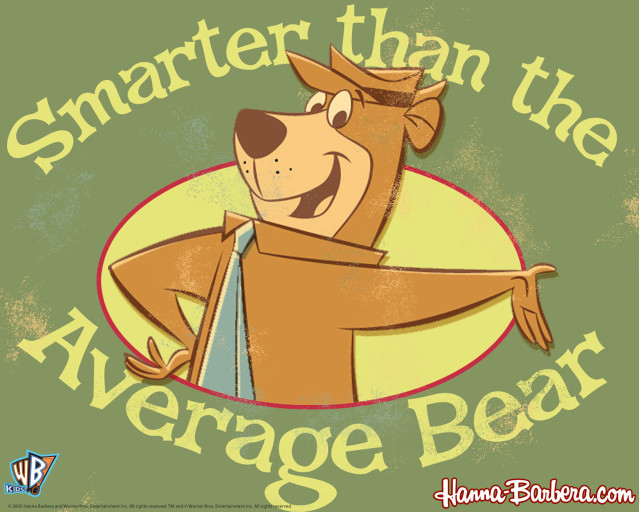 Cartoon bear with tie smarter free wallpaper - medium preview image