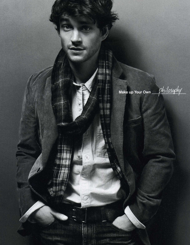 Man jacket tie standing wall free wallpaper - medium preview image