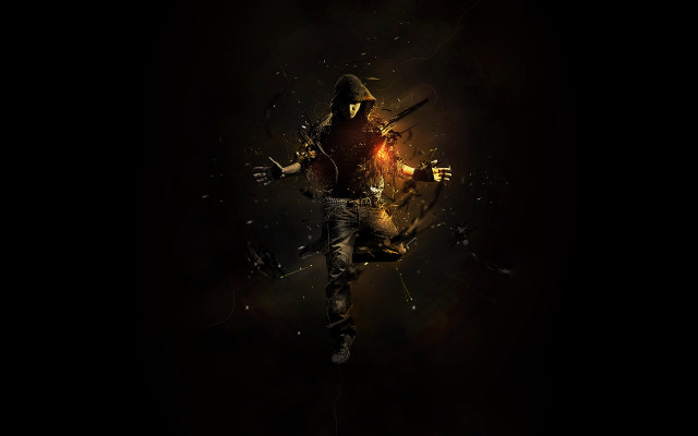 Man gun hat running dark free wallpaper - medium preview image