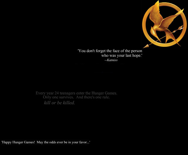 Black background gold logo mockingjay free wallpaper - medium preview image