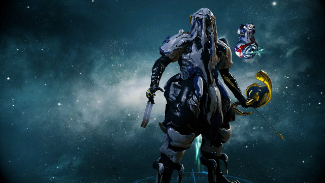 Futuristic man space sword shield free wallpaper - medium preview image