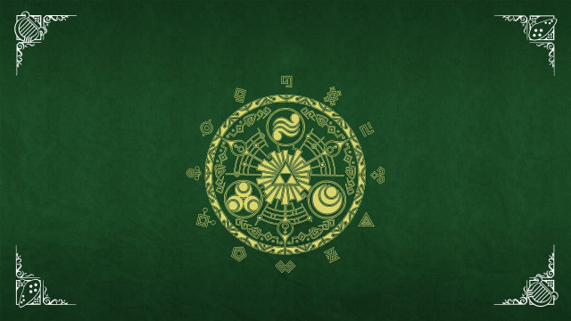 Green gold background circular design free wallpaper - medium preview image
