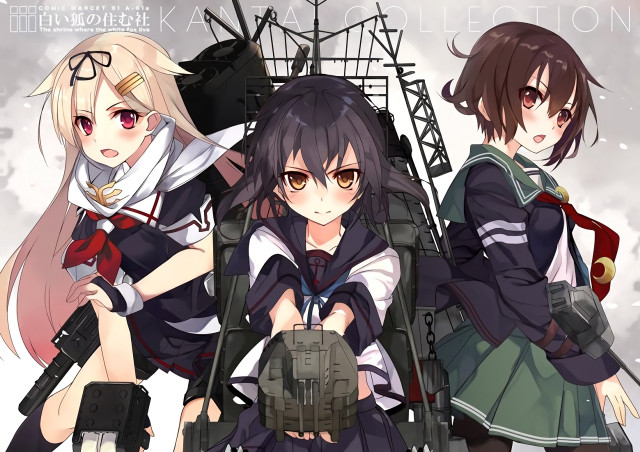 Anime girls tower clock standing free wallpaper - medium preview image