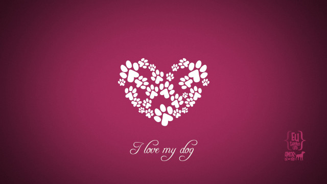Heart pawprints pink background love free wallpaper - medium preview image