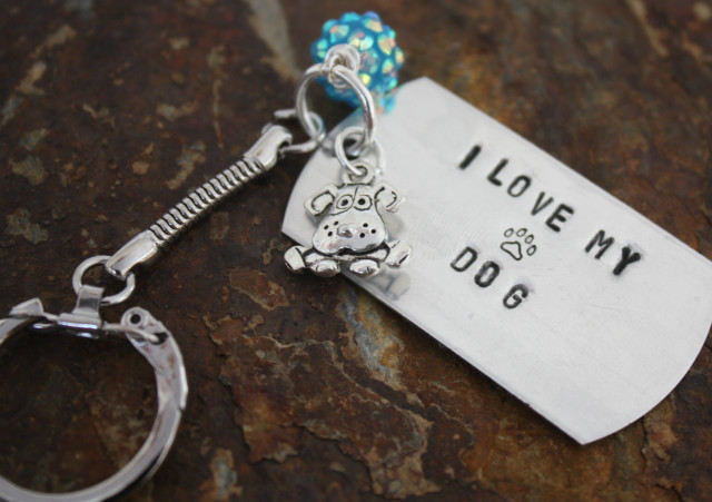 Dog tag blue bead love free wallpaper - medium preview image