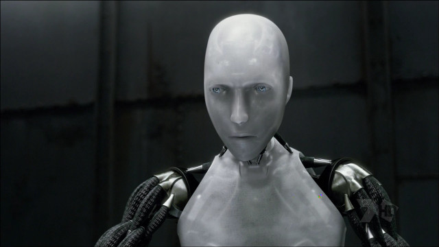 Robot white face black body free wallpaper - medium preview image