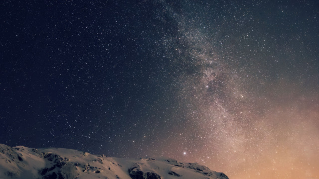 Mountain star filled sky snowy free wallpaper - medium preview image