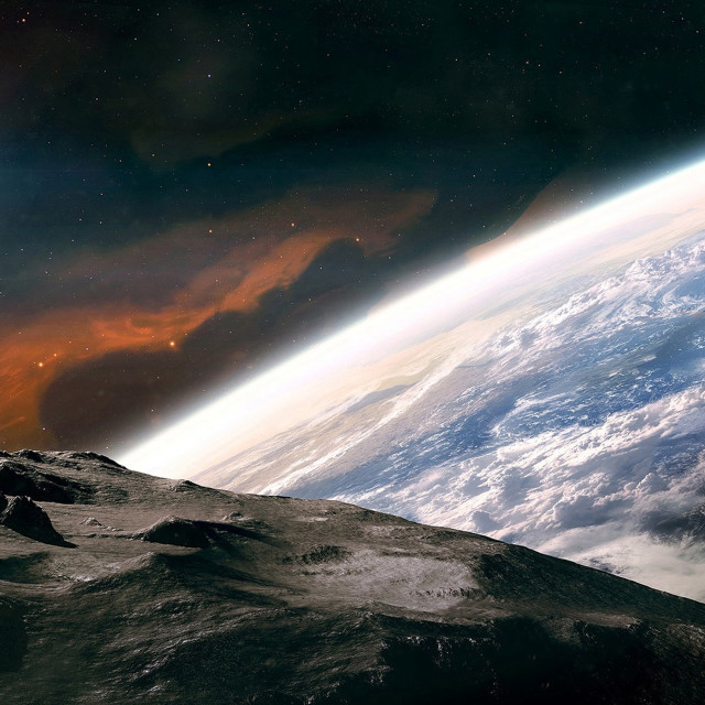 Distant planet view from space free wallpaper - medium preview image