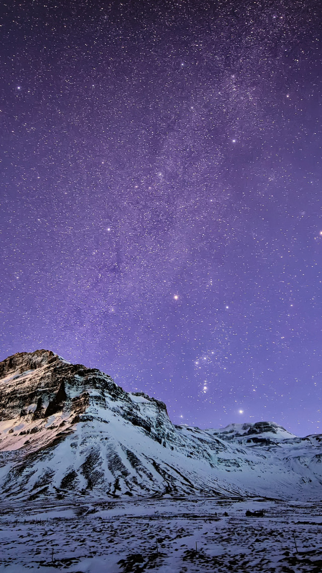 Mountain purple sky stars clouds #2 free wallpaper - medium preview image