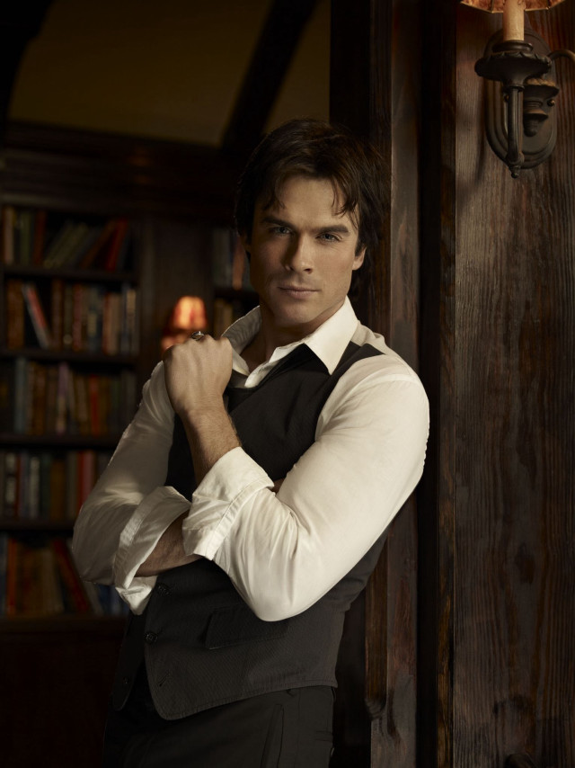 Man vest tie bookshelf lamp free wallpaper - medium preview image