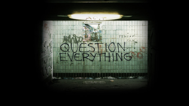 Graffiti covered wall dark room free wallpaper - medium preview image