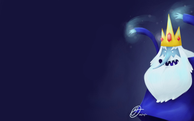 Cartoon character crown blue background free wallpaper - medium preview image