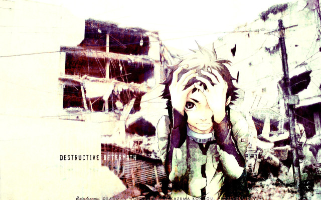 Man cat building destructive drawing free wallpaper - medium preview image