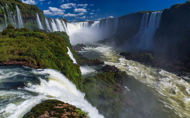 Waterfall lush greenery splendid nature free wallpaper - medium preview image