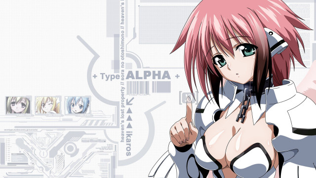 Anime girl pink hair pointing free wallpaper - medium preview image