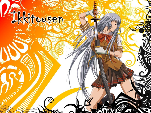 Girl long hair sword background free wallpaper - medium preview image